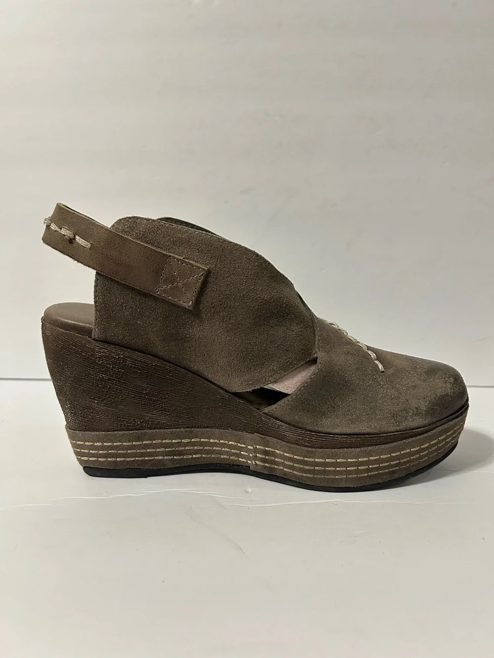 Antelope Kallie Suede Platform Wedge Clog Size 38 US 8 Boho